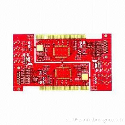 Goldfinger chem Ni/Au 4-layer PCB with red soldermask